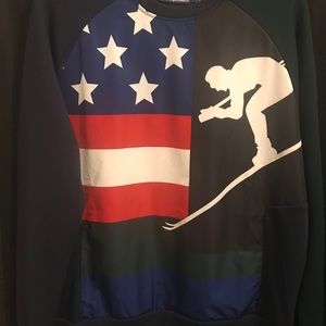 Red, White, Blue & Green Polo Sweatshirt